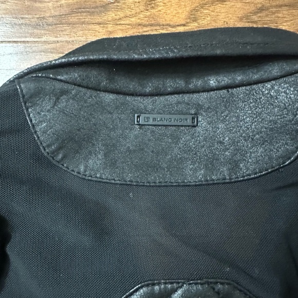 Blanc Noir Black Vintage Mesh Moto Jacket - Picture 8 of 12